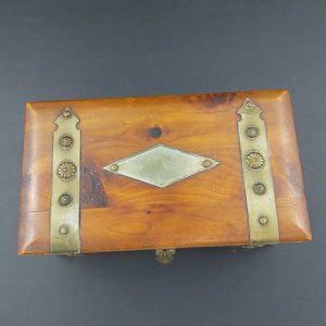 Pilliod Art Boxes Cedar Chest Jewelry Box with Mirror and Lining 9.25 x 5.25 x 4